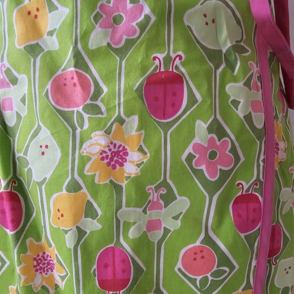 Lily Pulitzer Lime Green & Pink Ladybugs Fruit Geometric Print Strapless Dress 4 - Picture 14 of 17